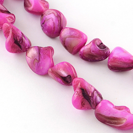 Dyed Natural Freshwater Shell Nuggets Bead Strands, 11~17x8~14x6~10mm, Hole: 1mm, about 25pcs/strand, 15.7 inch