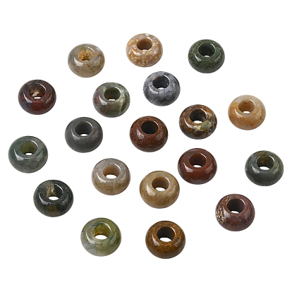 20шт. натуральный индийский агат европейские бусины, бусины с большим отверстием, рондель