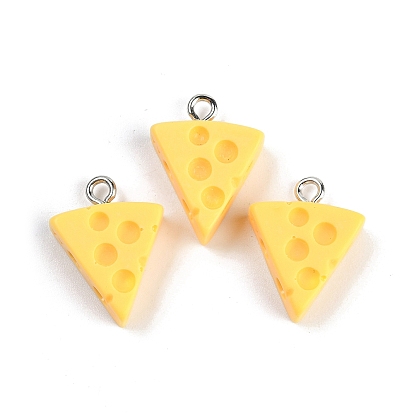 Подвески из смолы, имитация еды, с железной платиной петлей, сыр