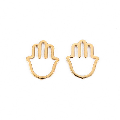 304 cabujones de bisel trasero abierto de acero inoxidable, para diy resina uv, resina epoxica, Joyas de flores prensadas, hamsa mano / mano de fatima / mano de miriam