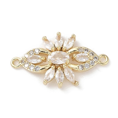 Латунные подвески из прозрачного кубического циркония, без кадмия, без никеля и без свинца, цветок ссылки