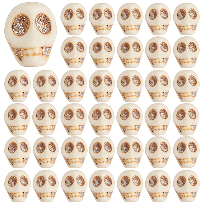 80шт. синтетические магнезитовые шарики, окрашенные, для Хэллоуина, череп