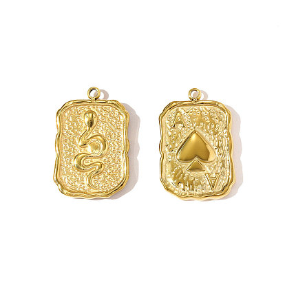 304 подвески из нержавеющей стали, прямоугольник с подвесками в виде змеи и пик, ионное покрытие (ip), зеркальная полировка