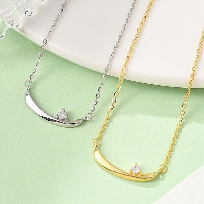 925 ожерелья с подвеской в виде лодки из стерлингового серебра с прозрачными микрофибриллами и кубическими цирконами для женщин