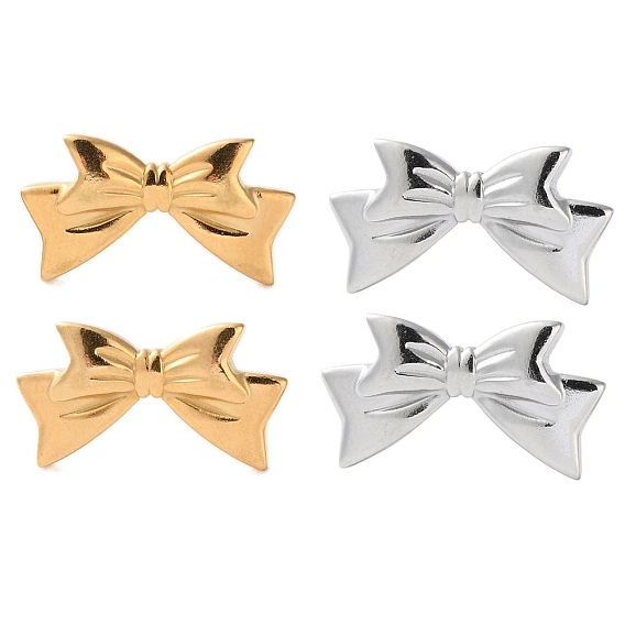 304 серьги-гвоздики из нержавеющей стали для женщин, бантом