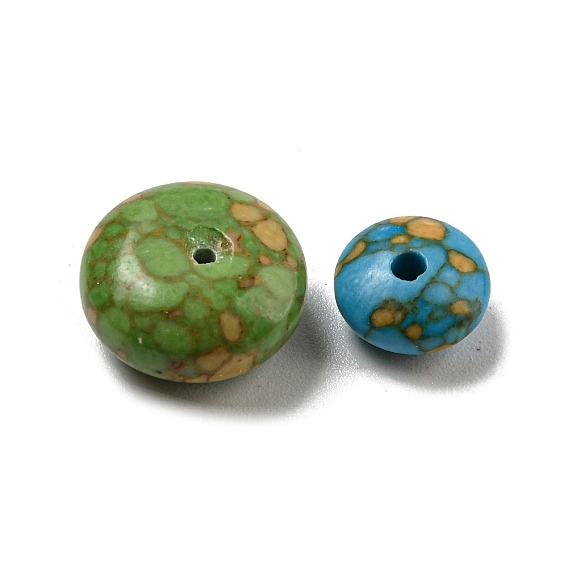 Dyed Synthetic Turquoise Beads, Rondelle