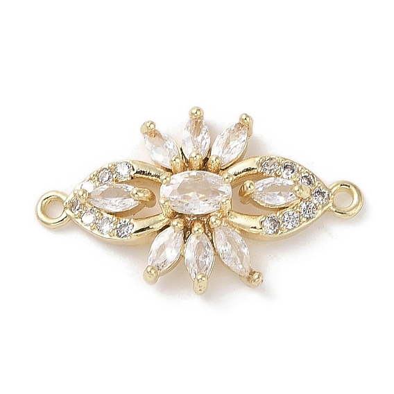Латунные подвески из прозрачного кубического циркония, без кадмия, без никеля и без свинца, цветок ссылки