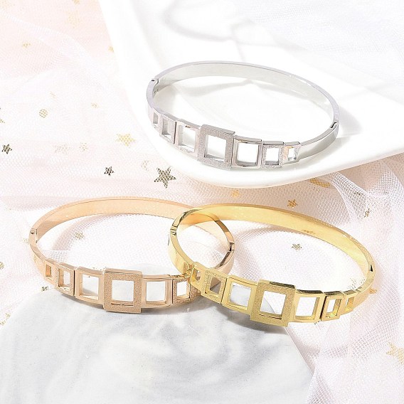 304 женские шарнирные браслеты из нержавеющей стали, матовые