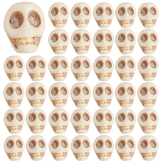 80шт. синтетические магнезитовые шарики, окрашенные, для Хэллоуина, череп