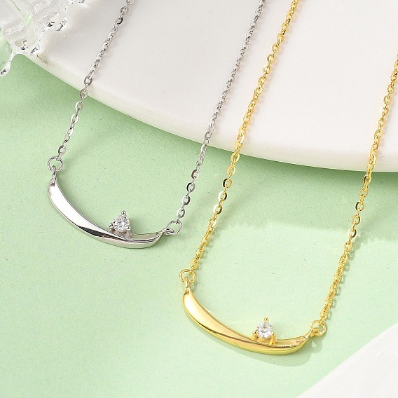 925 ожерелья с подвеской в виде лодки из стерлингового серебра с прозрачными микрофибриллами и кубическими цирконами для женщин