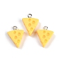 Подвески из смолы, имитация еды, с железной платиной петлей, сыр