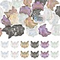 30Pcs 6 Colors Electroplate Transparent Glass Connector Charms, Fox Links