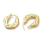 Brass Hoop Earrings, Long-Lasting Plated, Hammered, U Shape