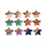 Opaque Resin & Walnut Wood Links Connectors, Two Tone, Star