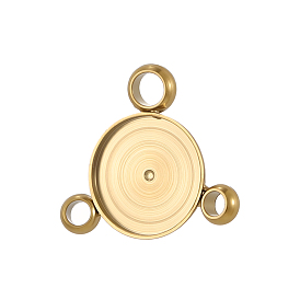 304 оправы для кабошонов из нержавеющей стали, Компоненты для люстр ссылки, плоско-круглые, ионное покрытие (ip), реальный 14 k позолоченный, 9x9 мм, внутренний диаметр: 5 мм