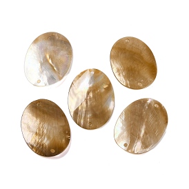 Natural Sea Shell Oval Connector Charms