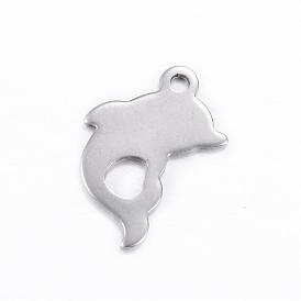 201 Stainless Steel Charms, Dolphin