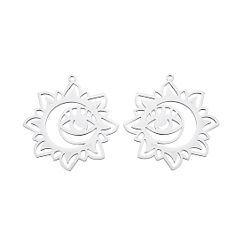 201 подвески из нержавеющей стали, цветок с глазом