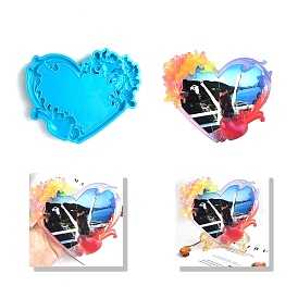 DIY Heart Photo Frame Silicone Molds, Resin Casting Molds, For UV Resin, Epoxy Resin Jewelry Making