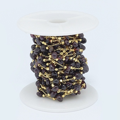 Натуральный гранат ручной работы из бисера, пайки, без свинца и без кадмия, с катушкой, с латунной фурнитурой , долговечный, самородки