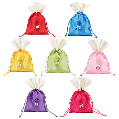 7шт. 7 цвета прямоугольные тканевые пакетики для упаковки, шнурок сумки