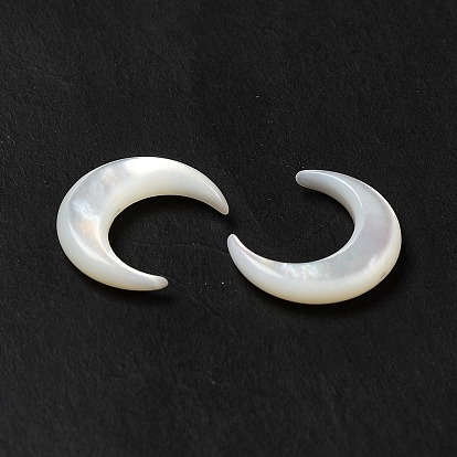 Natural White Shell Beads, Moon