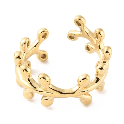 304 anillos de puño abiertos con ramas de hojas de acero inoxidable