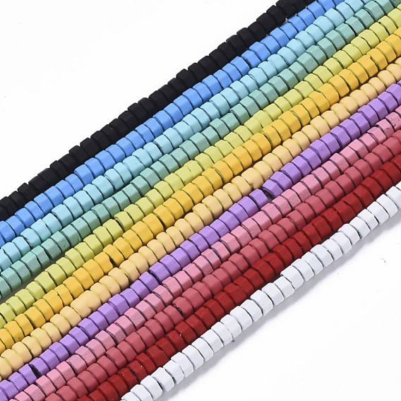 Spray Painted Non-magnetic Synthetic Hematite Beads Strands, Hexagon