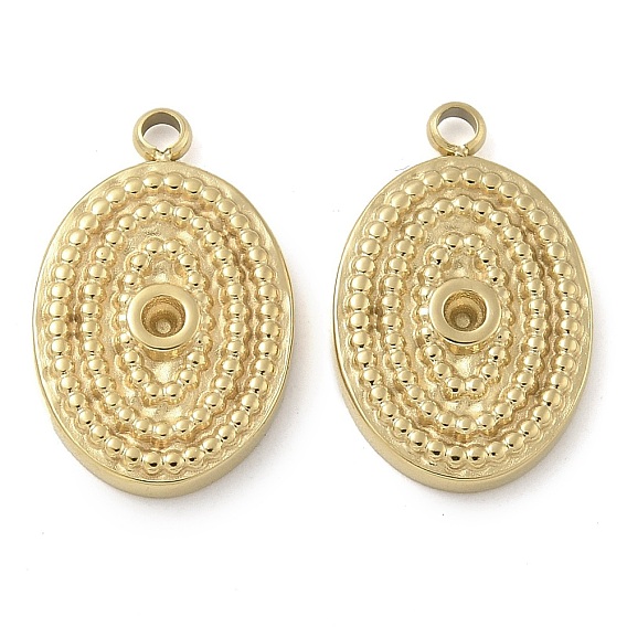 Ионное покрытие (ip) 304 подвеска из нержавеющей стали со стразами, овальные