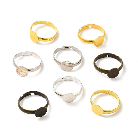 Mixed Adjustable Brass Pad Ring Findings