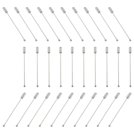 30 шт. латунных значков для лацканов, фурнитура для броши, с латунной мяч