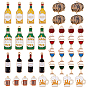 40 шт 10 стили подвески из сплава эмали, подвеска в виде бутылки вина, пивной бочки и бутылки красного вина