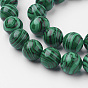 Synthetic Malachite Bead Strands, Round