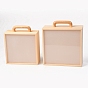 Wooden Storage Box, with Acrylic Transparent Cover and Handle, Square