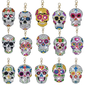 Halloween Diamond Painting Keychains Kits, Skull