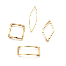 Латунные кольца-звенья с открытой задней частью, долговечный, без никеля , реальный 18 k позолоченный, для diy уф смолы, эпоксидная смола, Прессованные цветочные украшения