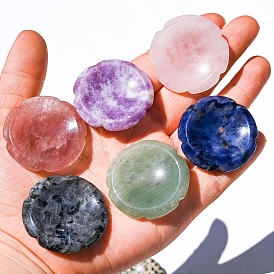 Natural Gemstone Worry Stone for Anxiety, Flower