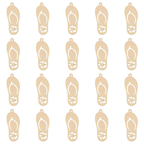 Латунные подвески, без никеля , тапочки с цветком