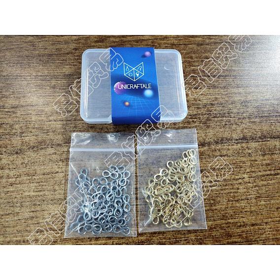 100pcs 2 couleurs 304 connecteurs à maillons en acier inoxydable, infini