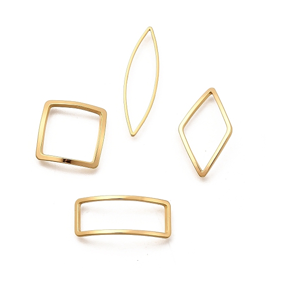 Латунные кольца-звенья с открытой задней частью, долговечный, без никеля , реальный 18 k позолоченный, для diy уф смолы, эпоксидная смола, Прессованные цветочные украшения