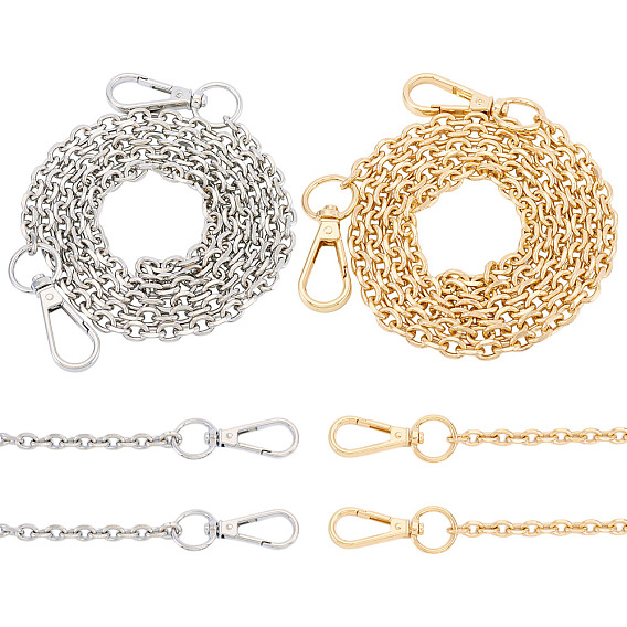 2 шт. 2 цвета сумки цепи ремни, железные кабельные звенья цепи, с пружинным кольцом из сплава, для аксессуаров для замены сумок