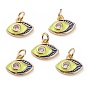 Латунные микропаве прозрачные кубические циркониевые подвески, с эмалью, с прыжковых колец, глаз, реальный 18 k позолоченный