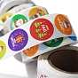 Christmas Paper Self Adhesive Sticker Rolls, Round Dot Decals for Christmas Gift Sealing