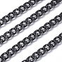 Ion Plating(IP) 304 Stainless Steel Cuban Link Chains, Chunky Chains, Unwelded, with Spool