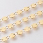 Ion Plating(IP) 304 Stainless Steel Links Chains, Flat Round, Soldered, with Spool