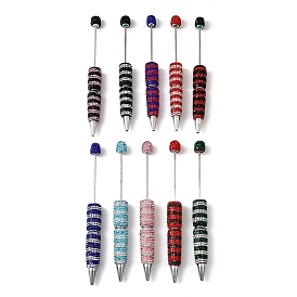 Ручка со стразами из полимерной глины, железная шариковая ручка, для индивидуальной ручки с ювелирными бусинами