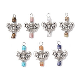 Подвески из натуральных драгоценных камней, подвески-бабочки с фурнитурой из сплава