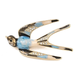 Ласточка с эмалированными штифтами, штыри отворотом сплава горного хрусталя для одежды рюкзака, золотые