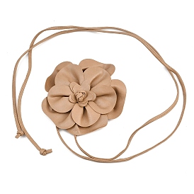 Cinturones de piel sintética con diseño de flores para mujer