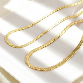 Латунные ожерелья цепи плоский змея, долговечный, стойки покрытие, без свинца и без кадмия